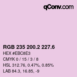 カラーコード: RGB 235 200.2 227.6 | qconv.com
