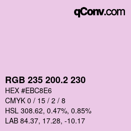 カラーコード: RGB 235 200.2 230 | qconv.com