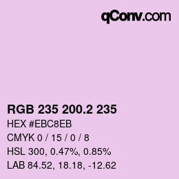 カラーコード: RGB 235 200.2 235 | qconv.com