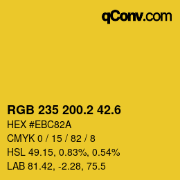 カラーコード: RGB 235 200.2 42.6 | qconv.com