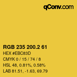 カラーコード: RGB 235 200.2 61 | qconv.com