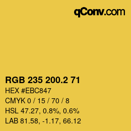 カラーコード: RGB 235 200.2 71 | qconv.com