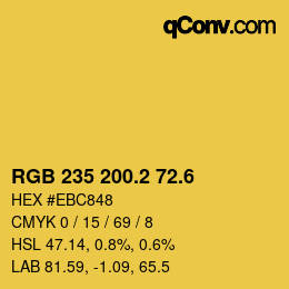 カラーコード: RGB 235 200.2 72.6 | qconv.com
