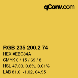 カラーコード: RGB 235 200.2 74 | qconv.com