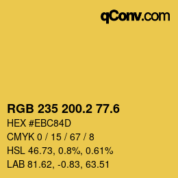 カラーコード: RGB 235 200.2 77.6 | qconv.com