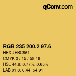 カラーコード: RGB 235 200.2 97.6 | qconv.com