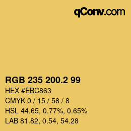 カラーコード: RGB 235 200.2 99 | qconv.com
