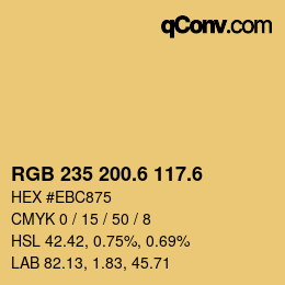 カラーコード: RGB 235 200.6 117.6 | qconv.com