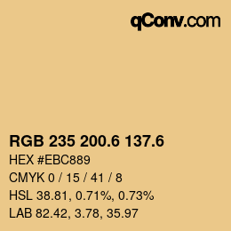 カラーコード: RGB 235 200.6 137.6 | qconv.com