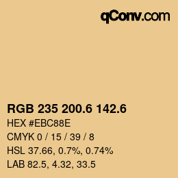 カラーコード: RGB 235 200.6 142.6 | qconv.com