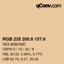 カラーコード: RGB 235 200.6 157.6 | qconv.com