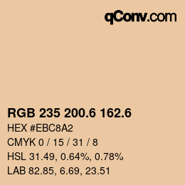 カラーコード: RGB 235 200.6 162.6 | qconv.com