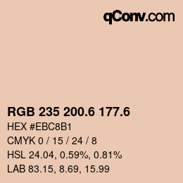カラーコード: RGB 235 200.6 177.6 | qconv.com