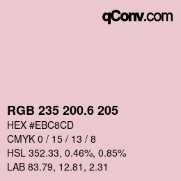 カラーコード: RGB 235 200.6 205 | qconv.com