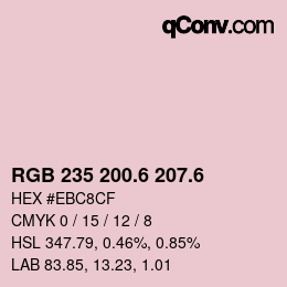 カラーコード: RGB 235 200.6 207.6 | qconv.com