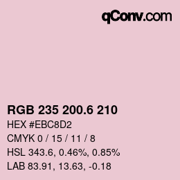 カラーコード: RGB 235 200.6 210 | qconv.com