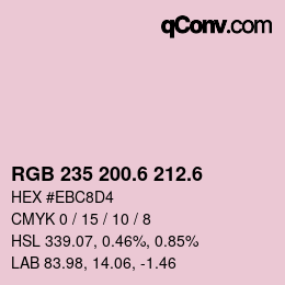 カラーコード: RGB 235 200.6 212.6 | qconv.com