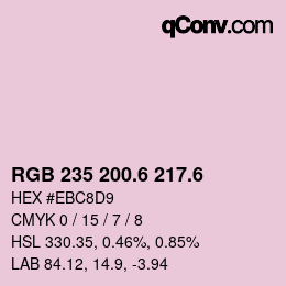 カラーコード: RGB 235 200.6 217.6 | qconv.com