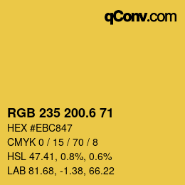 カラーコード: RGB 235 200.6 71 | qconv.com