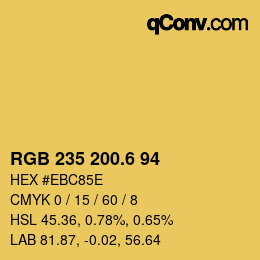 カラーコード: RGB 235 200.6 94 | qconv.com