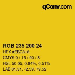 カラーコード: RGB 235 200 24 | qconv.com