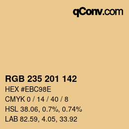 Color code: RGB 235 201 142 | qconv.com