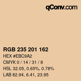 カラーコード: RGB 235 201 162 | qconv.com
