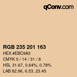 Código de color: RGB 235 201 163 | qconv.com