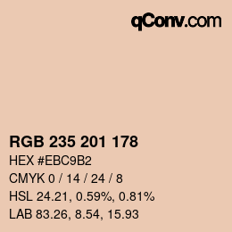 Código de color: RGB 235 201 178 | qconv.com