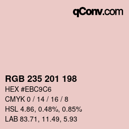 Color code: RGB 235 201 198 | qconv.com