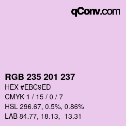 Color code: RGB 235 201 237 | qconv.com