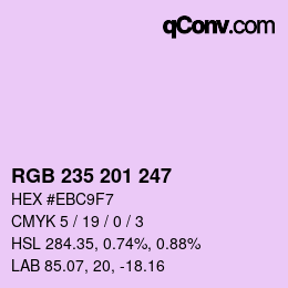 カラーコード: RGB 235 201 247 | qconv.com