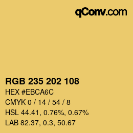 カラーコード: RGB 235 202 108 | qconv.com
