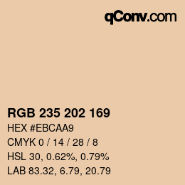カラーコード: RGB 235 202 169 | qconv.com