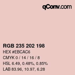 カラーコード: RGB 235 202 198 | qconv.com
