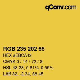 Color code: RGB 235 202 66 | qconv.com