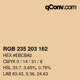 Color code: RGB 235 203 162 | qconv.com