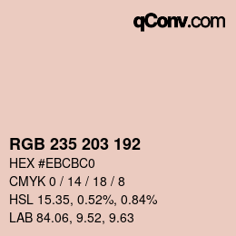 カラーコード: RGB 235 203 192 | qconv.com