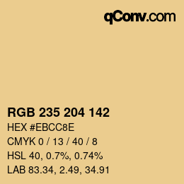 カラーコード: RGB 235 204 142 | qconv.com