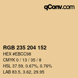 カラーコード: RGB 235 204 152 | qconv.com