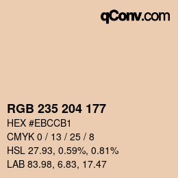 カラーコード: RGB 235 204 177 | qconv.com