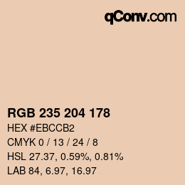 Color code: RGB 235 204 178 | qconv.com