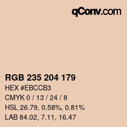 Color code: RGB 235 204 179 | qconv.com