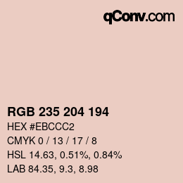 颜色代码: RGB 235 204 194 | qconv.com