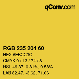 カラーコード: RGB 235 204 60 | qconv.com