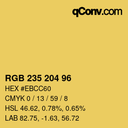 カラーコード: RGB 235 204 96 | qconv.com