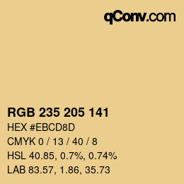 カラーコード: RGB 235 205 141 | qconv.com