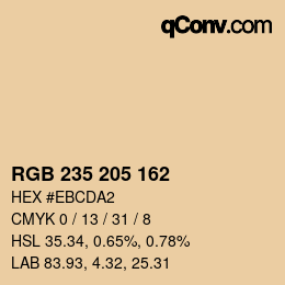 カラーコード: RGB 235 205 162 | qconv.com