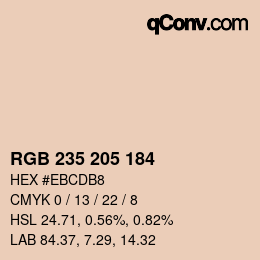 Farbcode: RGB 235 205 184 | qconv.com