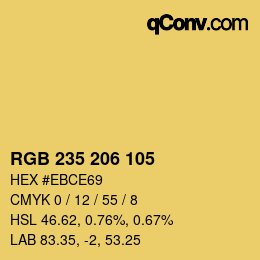 Color code: RGB 235 206 105 | qconv.com